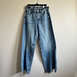 Wide Leg Baggy Blue Jeans Distressed American Eagle NWT